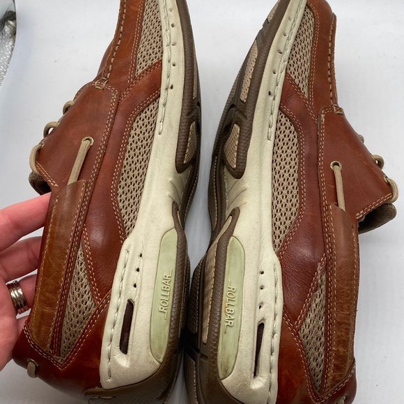 DUNHAM Captain Boat Deck Shoes Loafers Mens 12 12D Leather Brown
